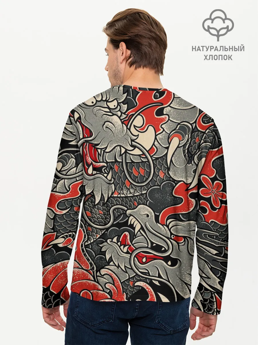Мужской лонгслив базовый / Китайский Дракон, China Dragon