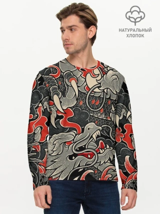 Мужской лонгслив базовый / Китайский Дракон, China Dragon