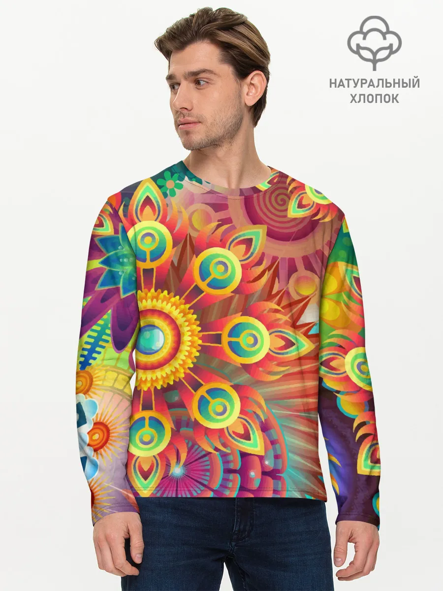 Мужской лонгслив базовый / Тропики