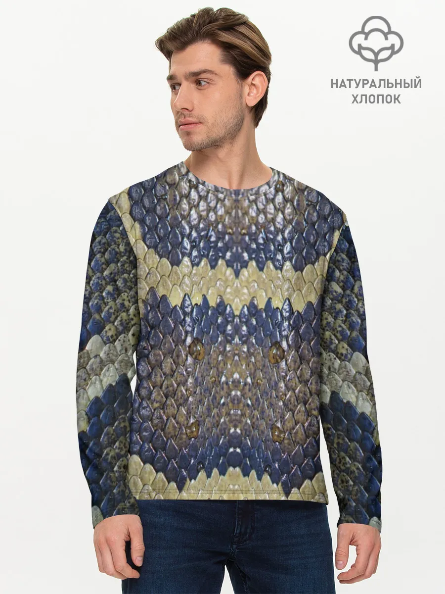 Мужской лонгслив базовый / Рептилоид. Змея