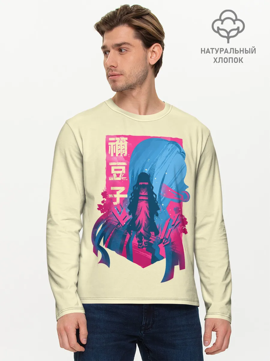 Мужской лонгслив базовый / Nezuko Neon