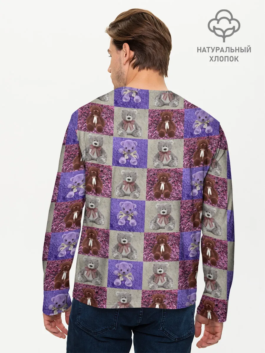 Мужской лонгслив базовый / Медведи на ковре