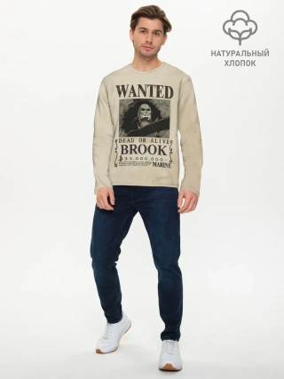 Мужской лонгслив базовый / Брук в розыске | One Piece