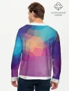 Мужской лонгслив базовый / Цветные полигоны - Градиент