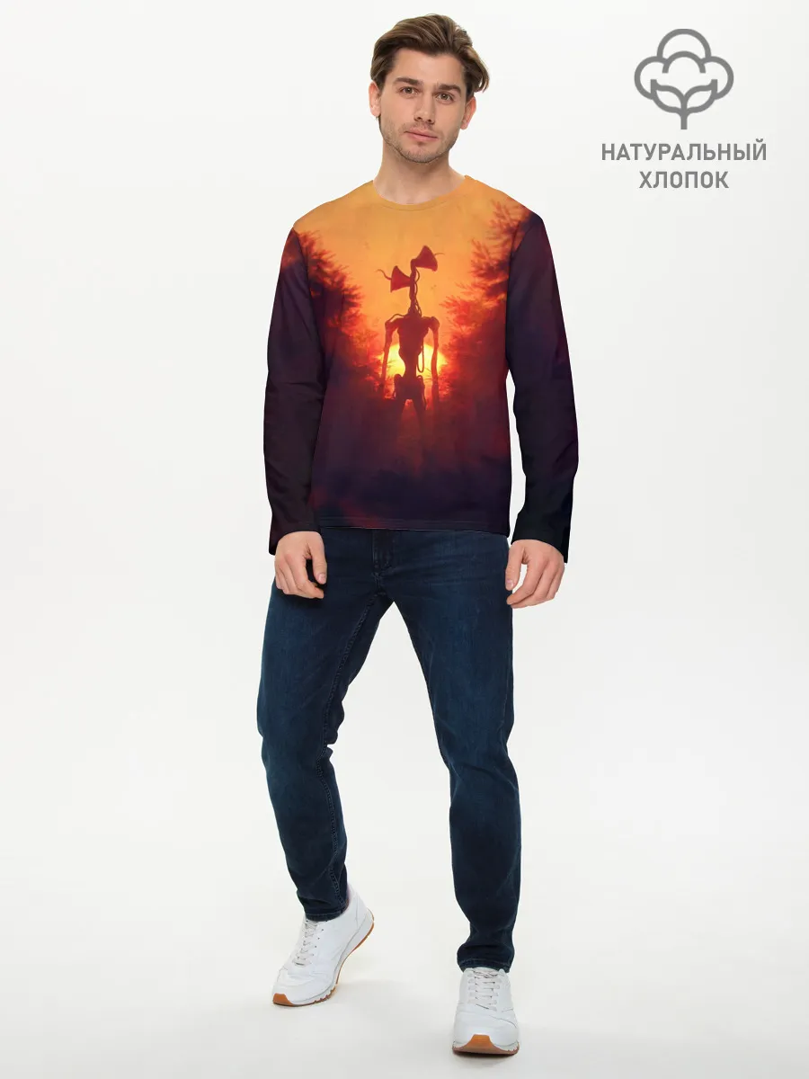 Мужской лонгслив базовый / СИРЕНОГОЛОВЫЙ ORANGE