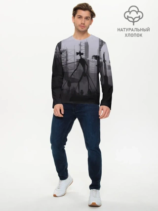 Мужской лонгслив базовый / СИРЕНОГОЛОВЫЙ В ЦЕПЯХ