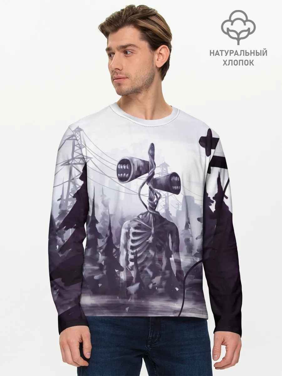 Мужской лонгслив базовый / СИРЕНОГОЛОВЫЙ В ГОРОДЕ