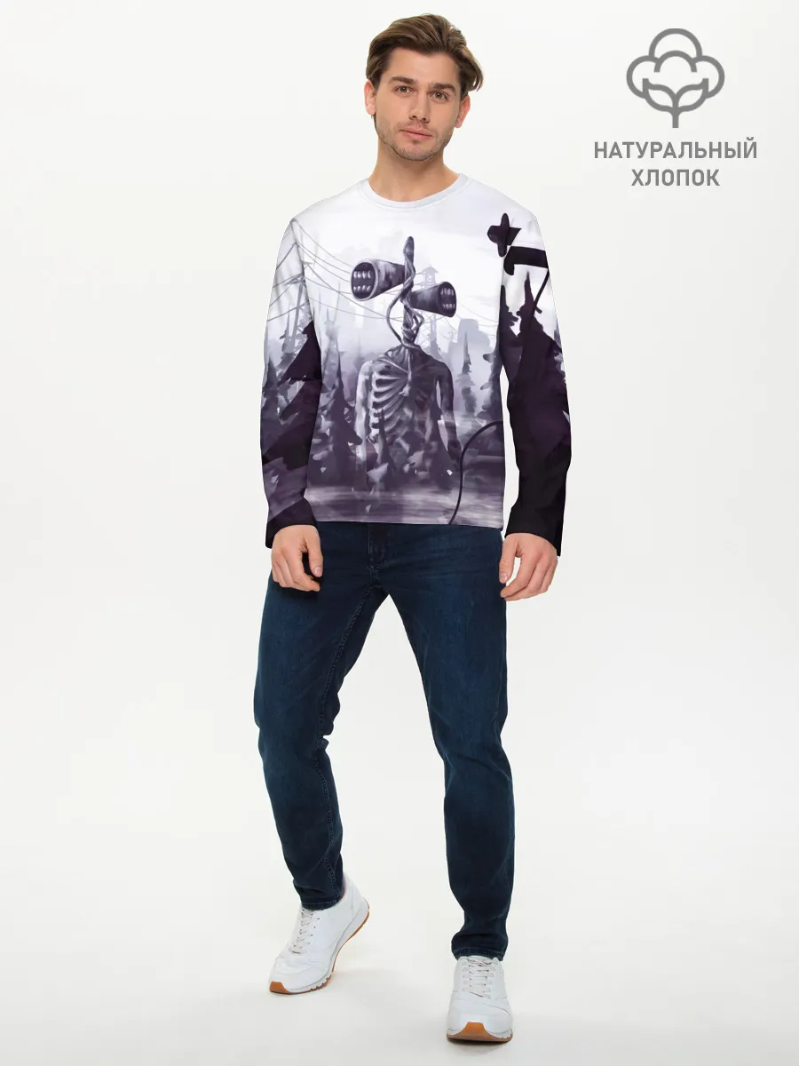 Мужской лонгслив базовый / СИРЕНОГОЛОВЫЙ В ГОРОДЕ