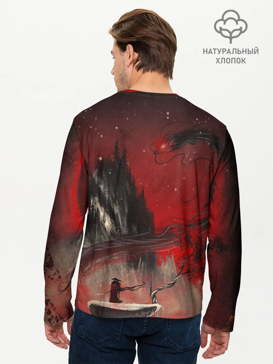 Мужской лонгслив базовый / ЗМЕЙ ДРАКОН 3D