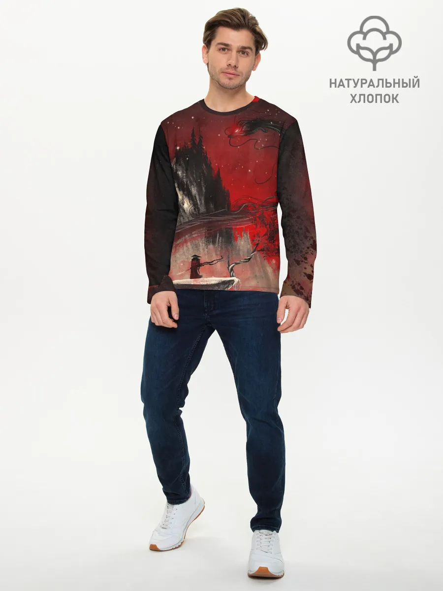 Мужской лонгслив базовый / ЗМЕЙ ДРАКОН 3D