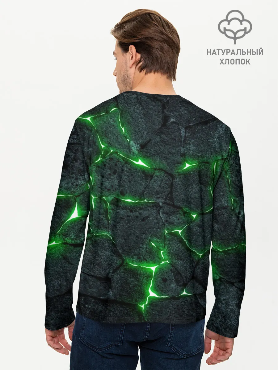 Мужской лонгслив базовый / ЗЕЛЁНОЕ ИЗЛУЧЕНИЕ