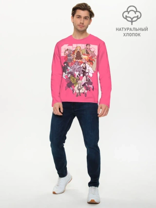 Мужской лонгслив базовый / Slayers on pink