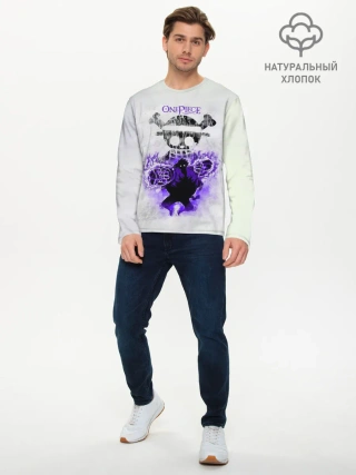 Мужской лонгслив базовый / Пламенный резиновый Луффи | One Piece