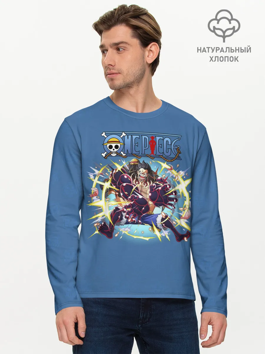 Мужской лонгслив базовый / Атака Луффи взрыв | One Piece