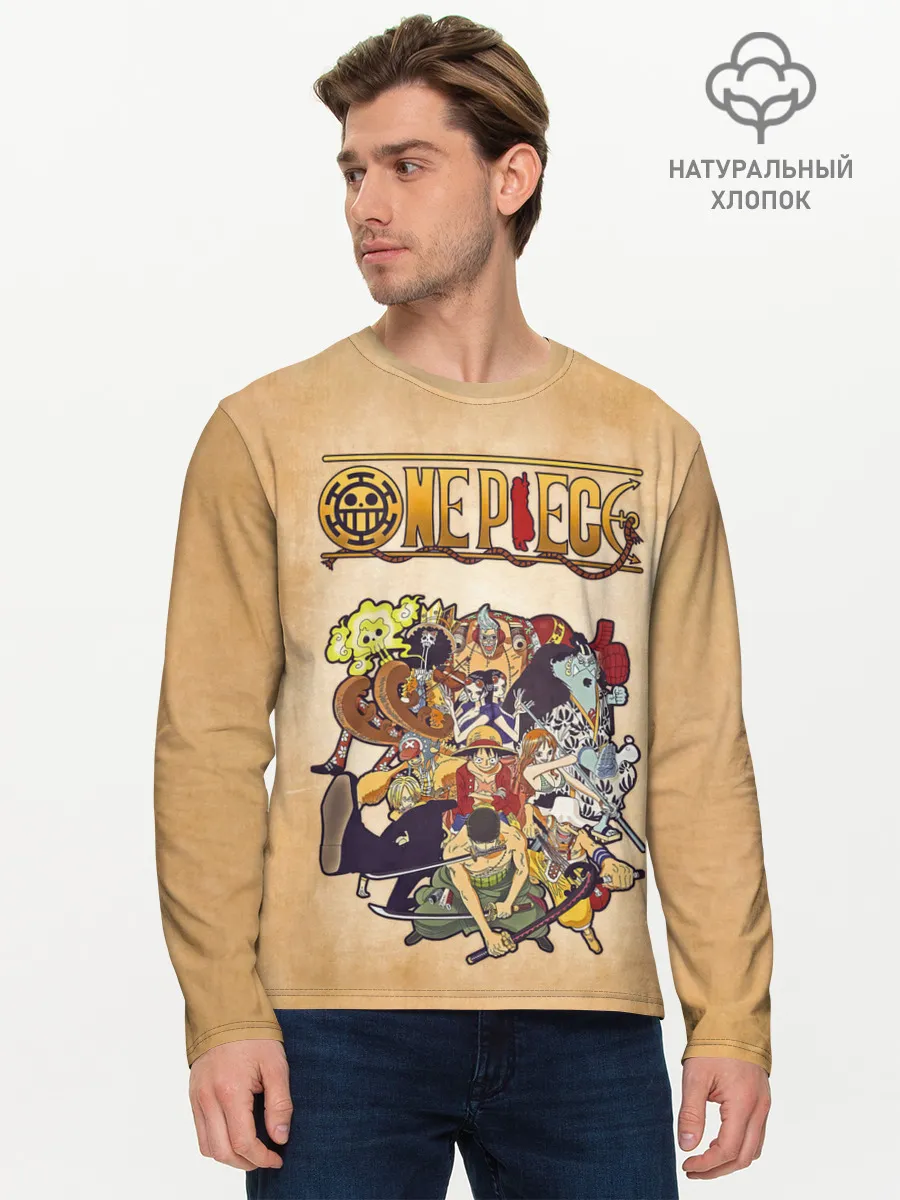 Мужской лонгслив базовый / Пираты Соломенной Шляпы | One Piece