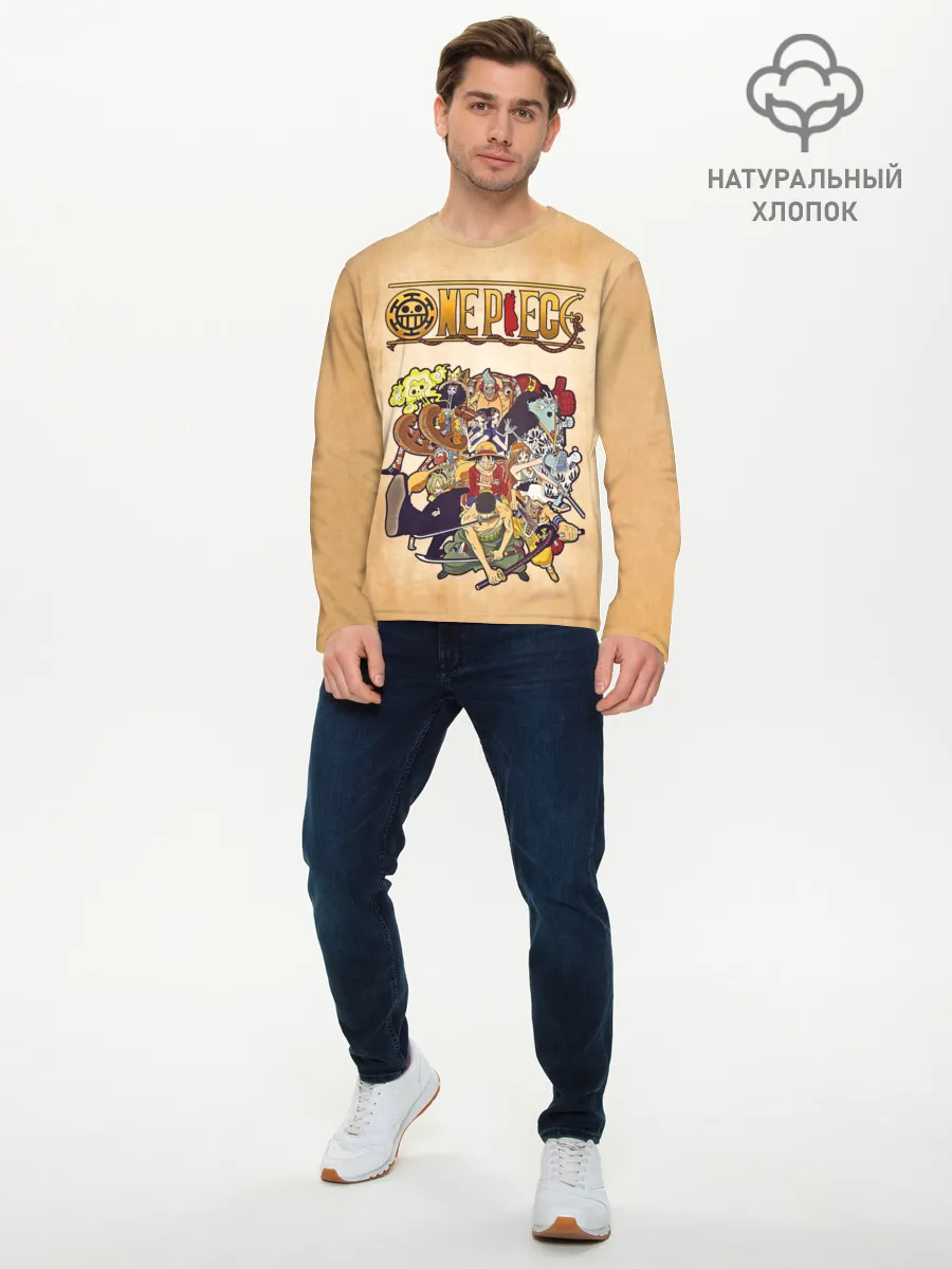 Мужской лонгслив базовый / Пираты Соломенной Шляпы | One Piece