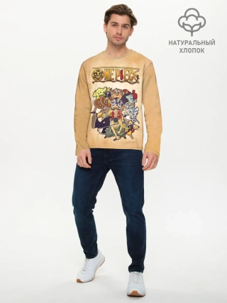 Мужской лонгслив базовый / Пираты Соломенной Шляпы | One Piece