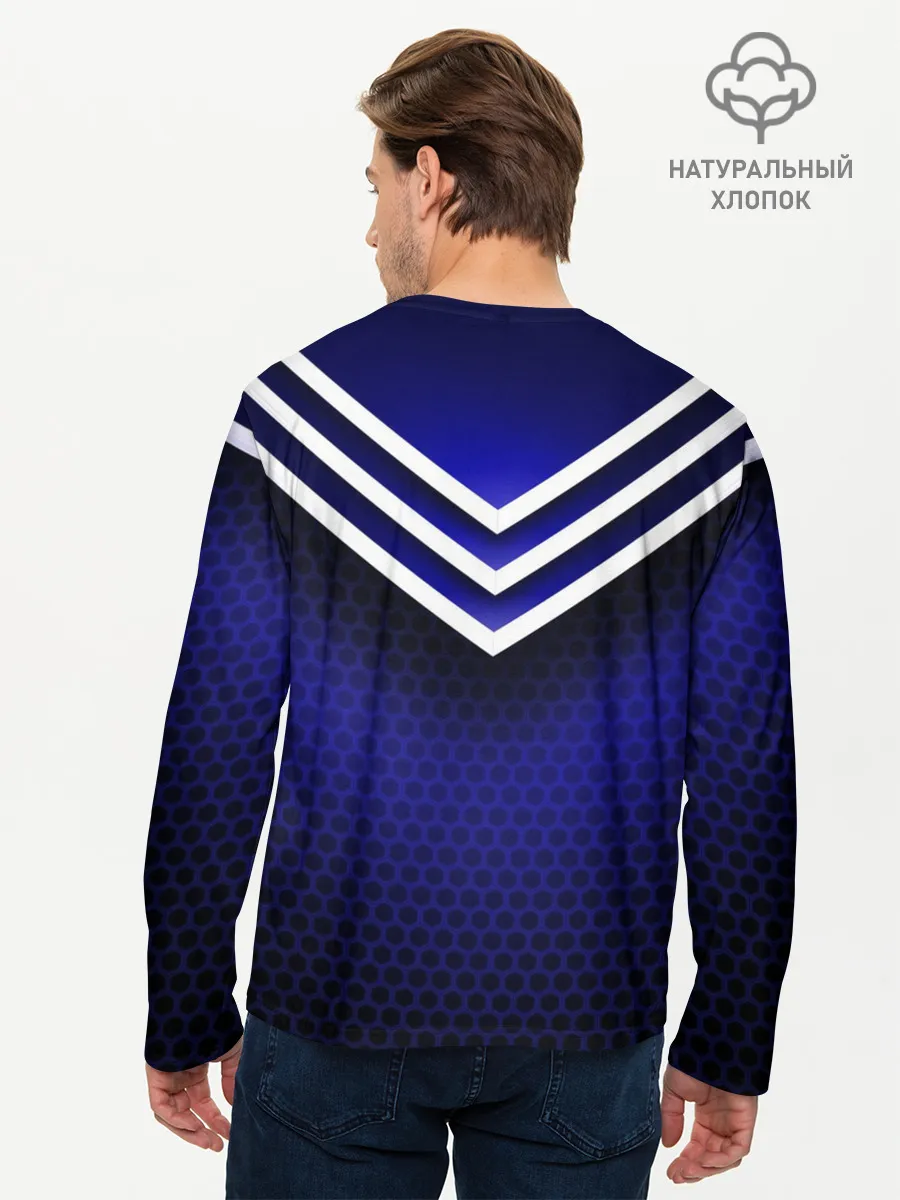 Мужской лонгслив базовый / Sport blue style