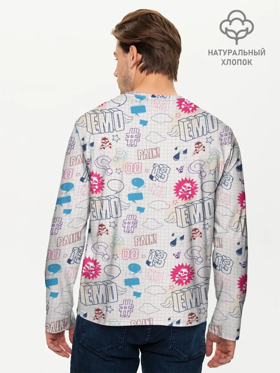 Мужской лонгслив базовый / Граффити