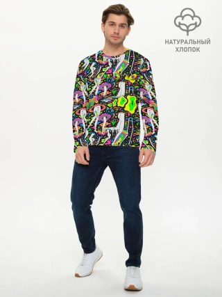 Мужской лонгслив базовый / Психоделика / Абстракция