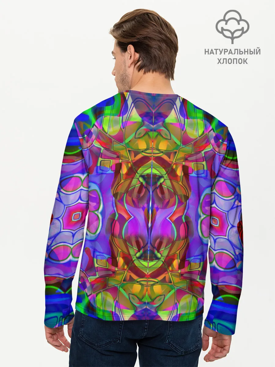 Мужской лонгслив базовый / Психоделика / Абстракция