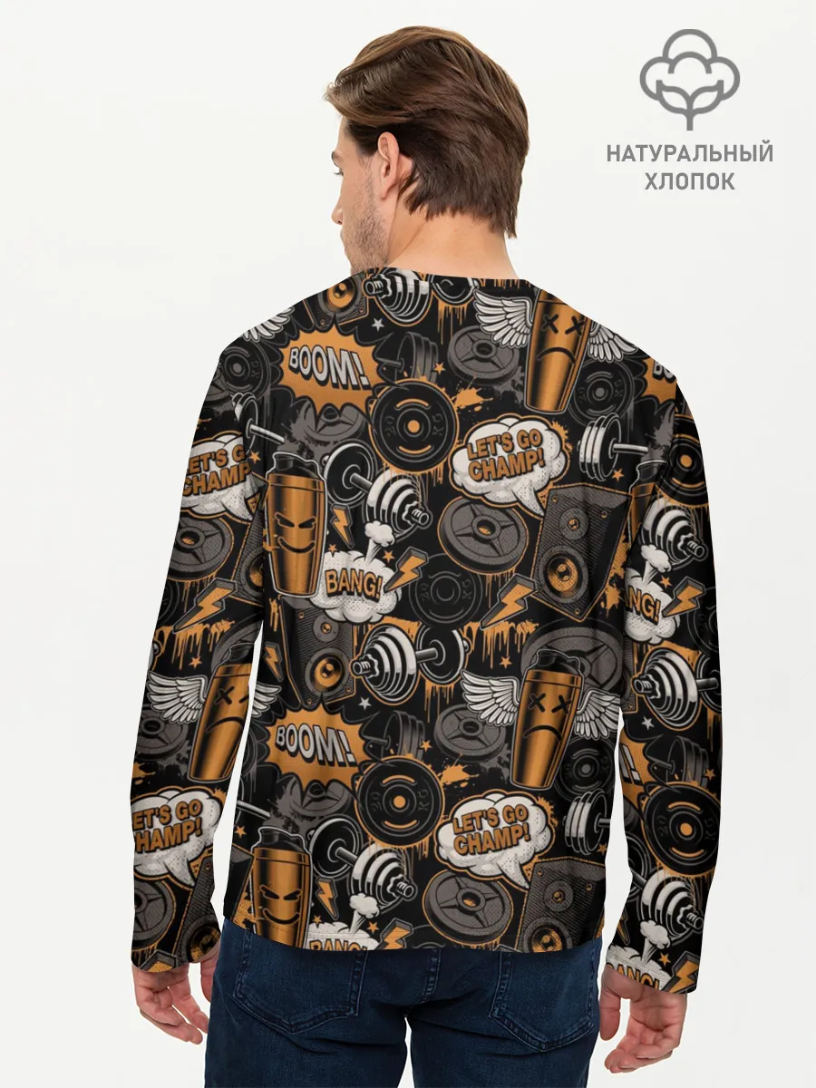 Мужской лонгслив базовый / Граффити на спорте