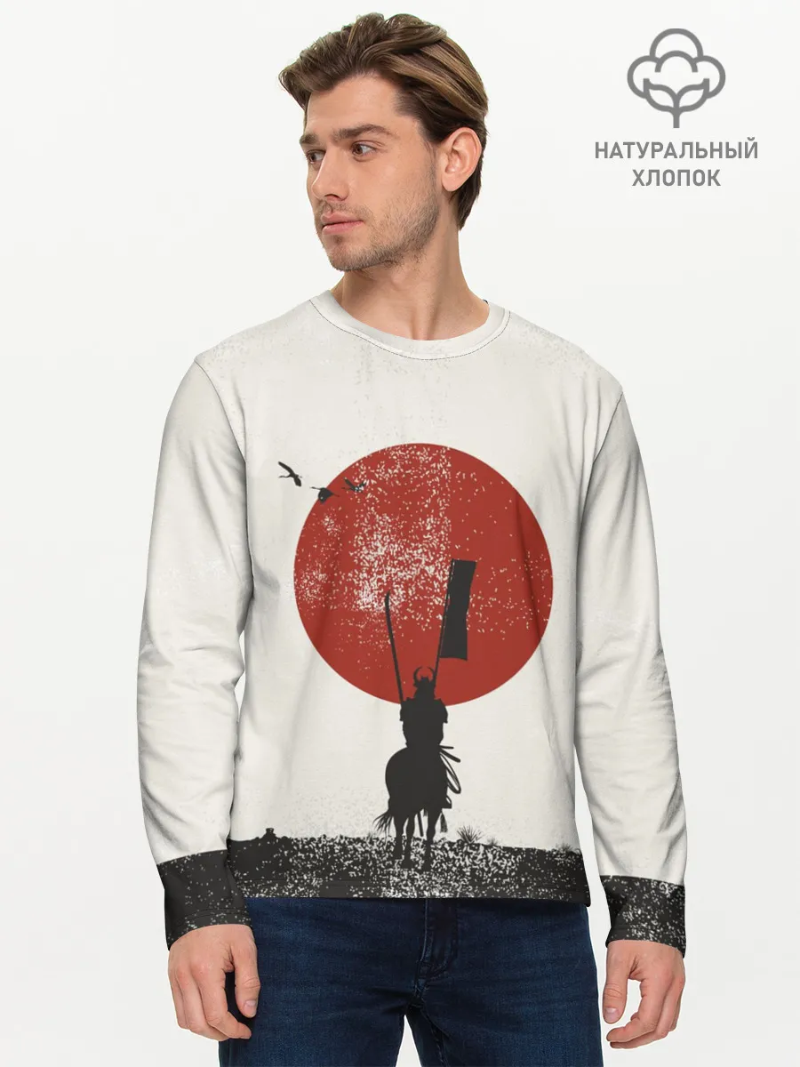 Мужской лонгслив базовый / Самурай на коне