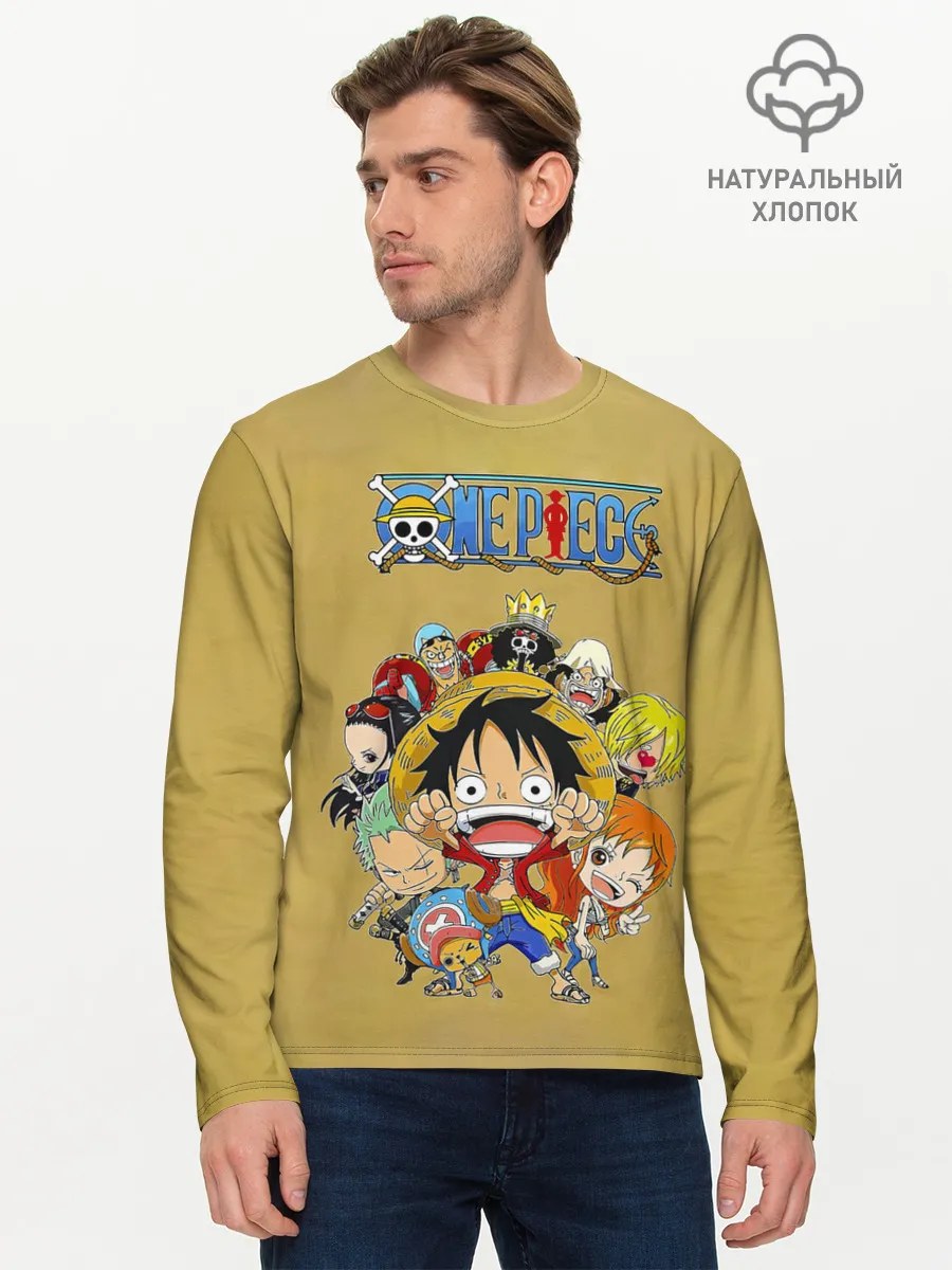 Мужской лонгслив базовый / Персонажи One Piece. Большой куш