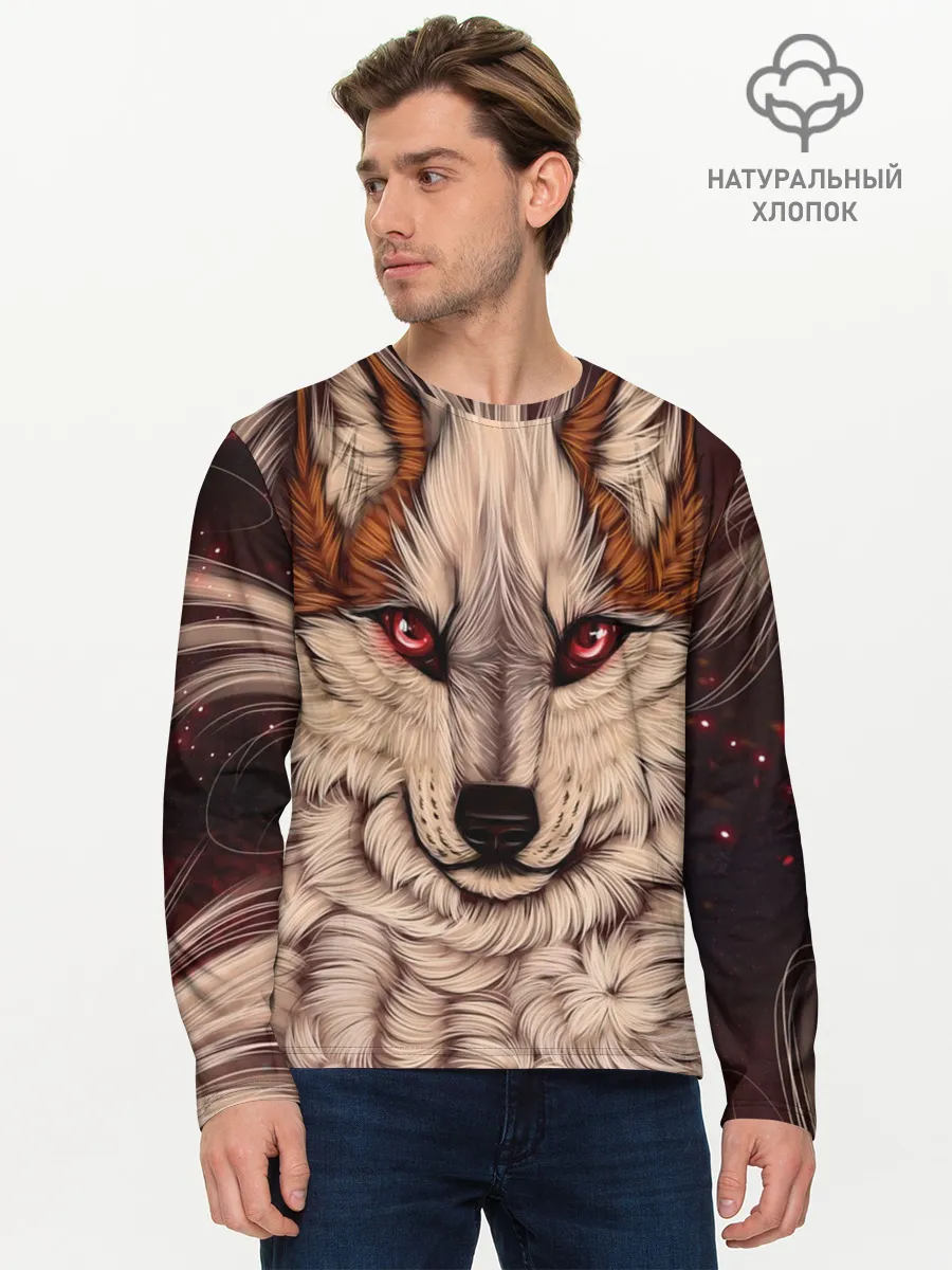 Мужской лонгслив базовый / Красивая Волчица