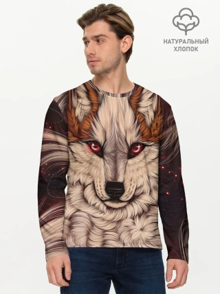 Мужской лонгслив базовый / Красивая Волчица