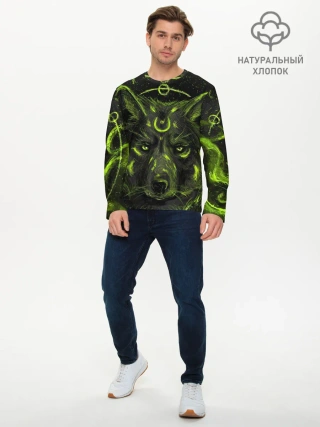 Мужской лонгслив базовый / Эзотерический Волк