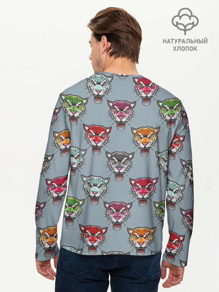 Мужской лонгслив базовый / Леопард