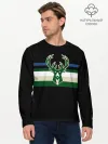 Мужской лонгслив базовый / Milwaukee Bucks форма. Statement Edition