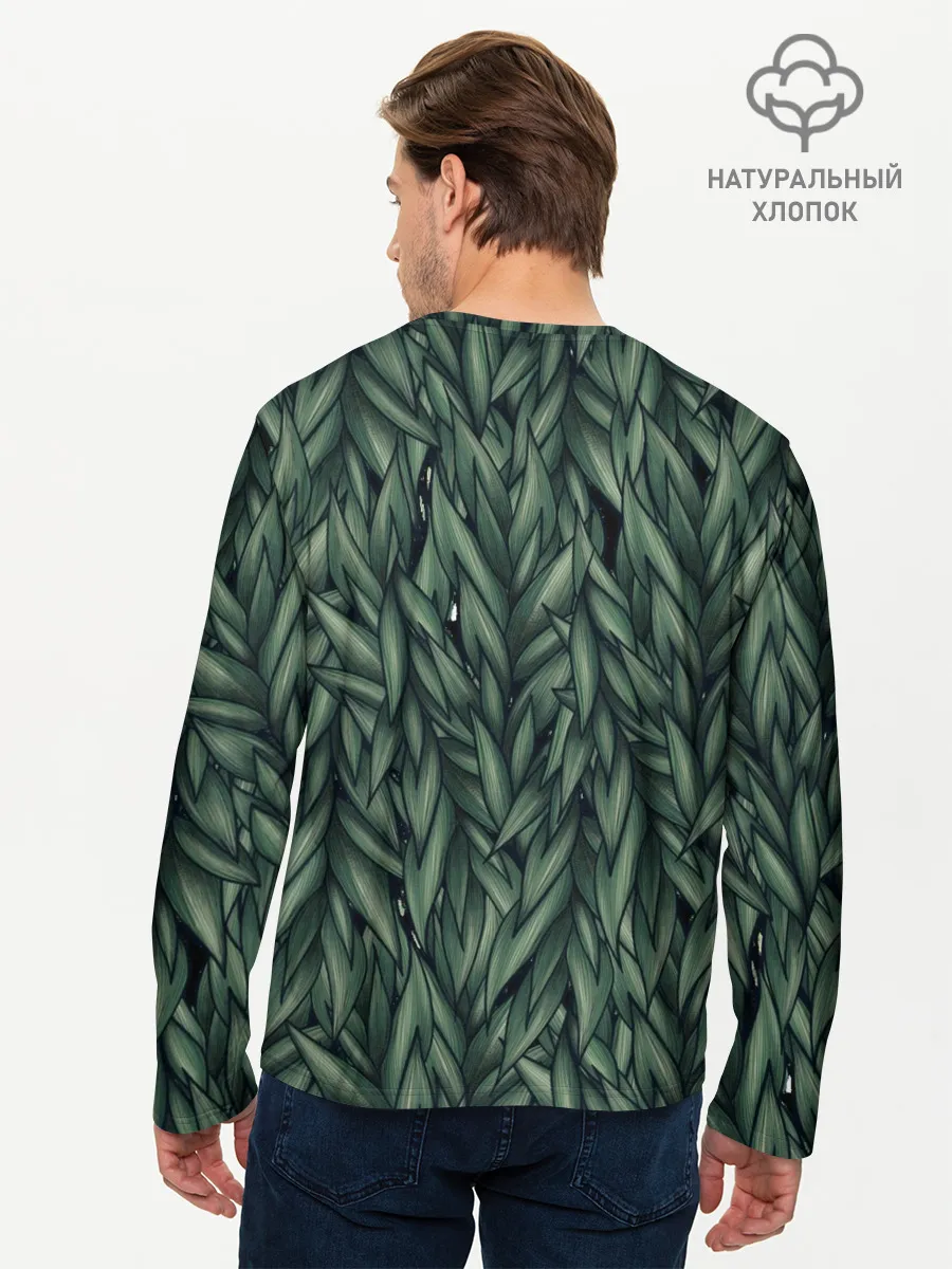 Мужской лонгслив базовый / Листья