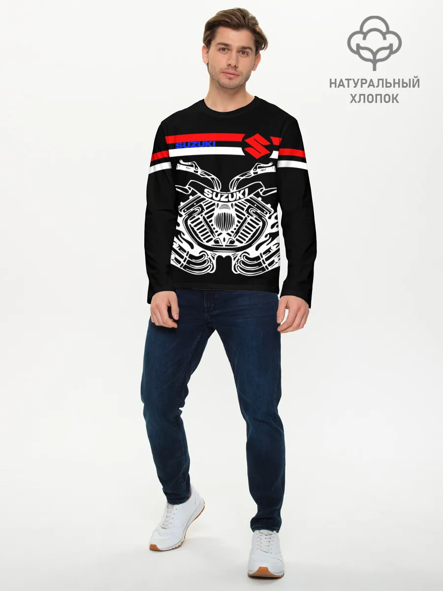 Мужской лонгслив базовый / SUZUKI / СУЗУКИ / BIKER