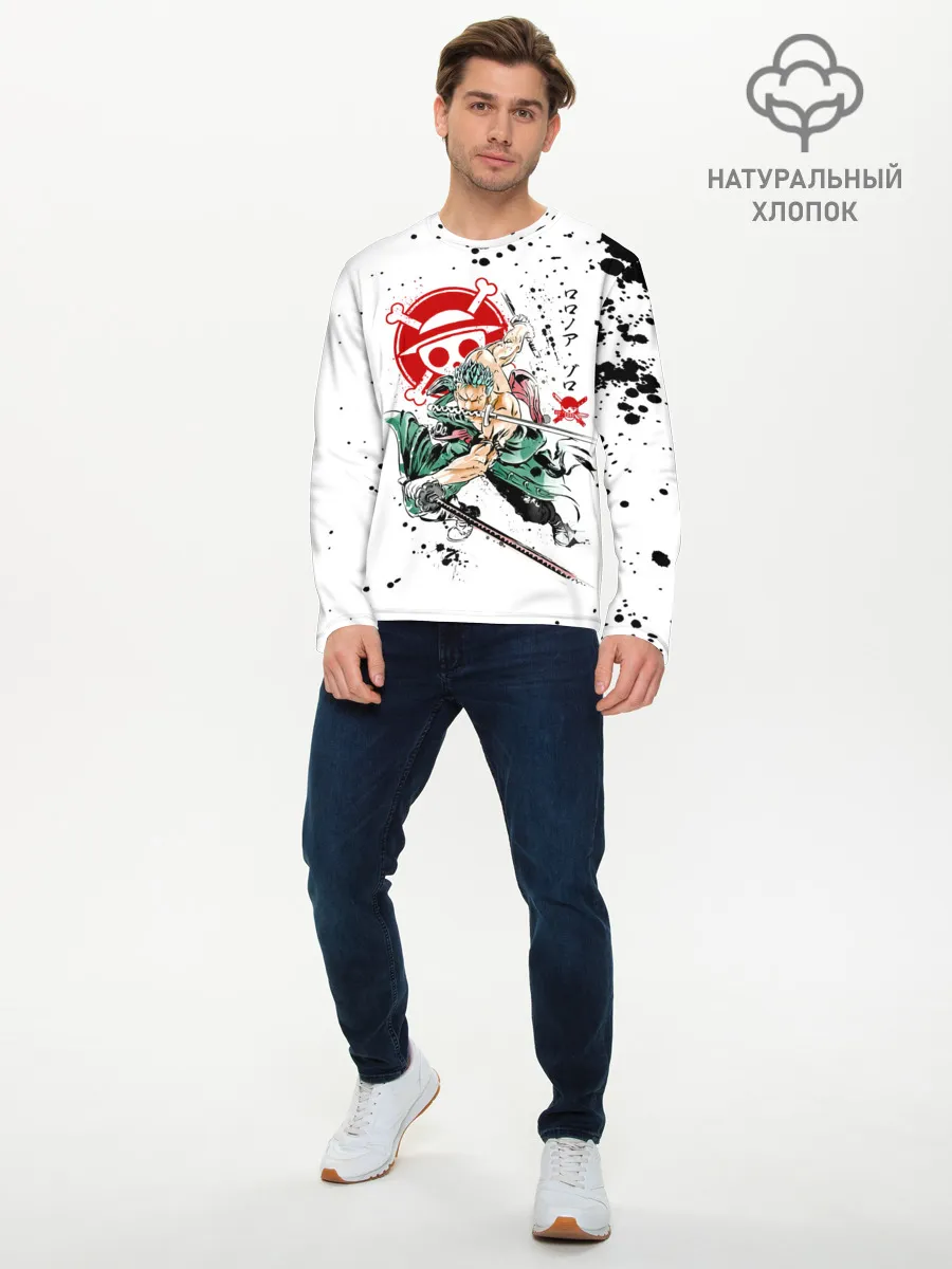 Мужской лонгслив базовый / Ророноа Зоро пират Соломенной Шляпы