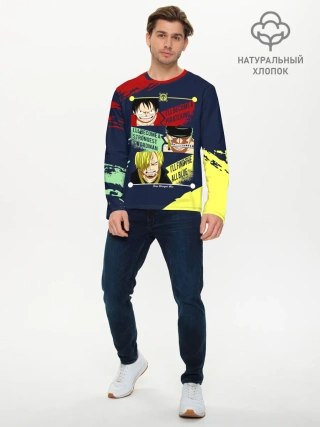 Мужской лонгслив базовый / Луффи, Зоро и Санджи One Piece