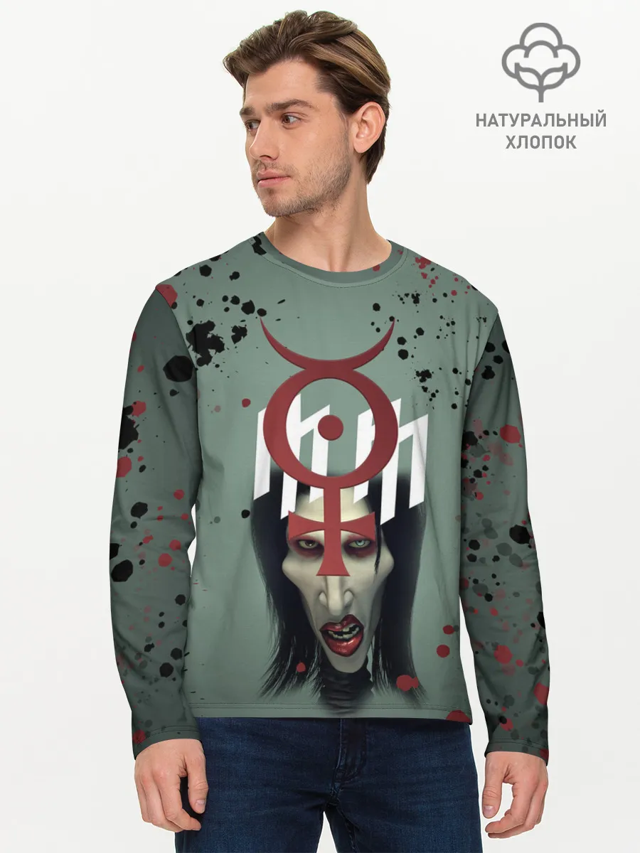 Мужской лонгслив базовый / Marilyn Manson | Мерилин Мэнсон