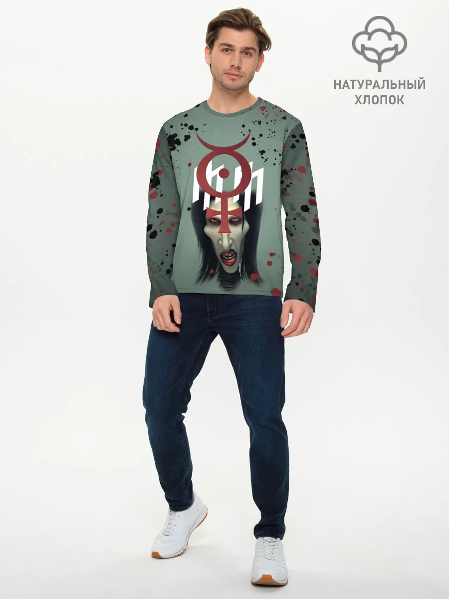 Мужской лонгслив базовый / Marilyn Manson | Мерилин Мэнсон