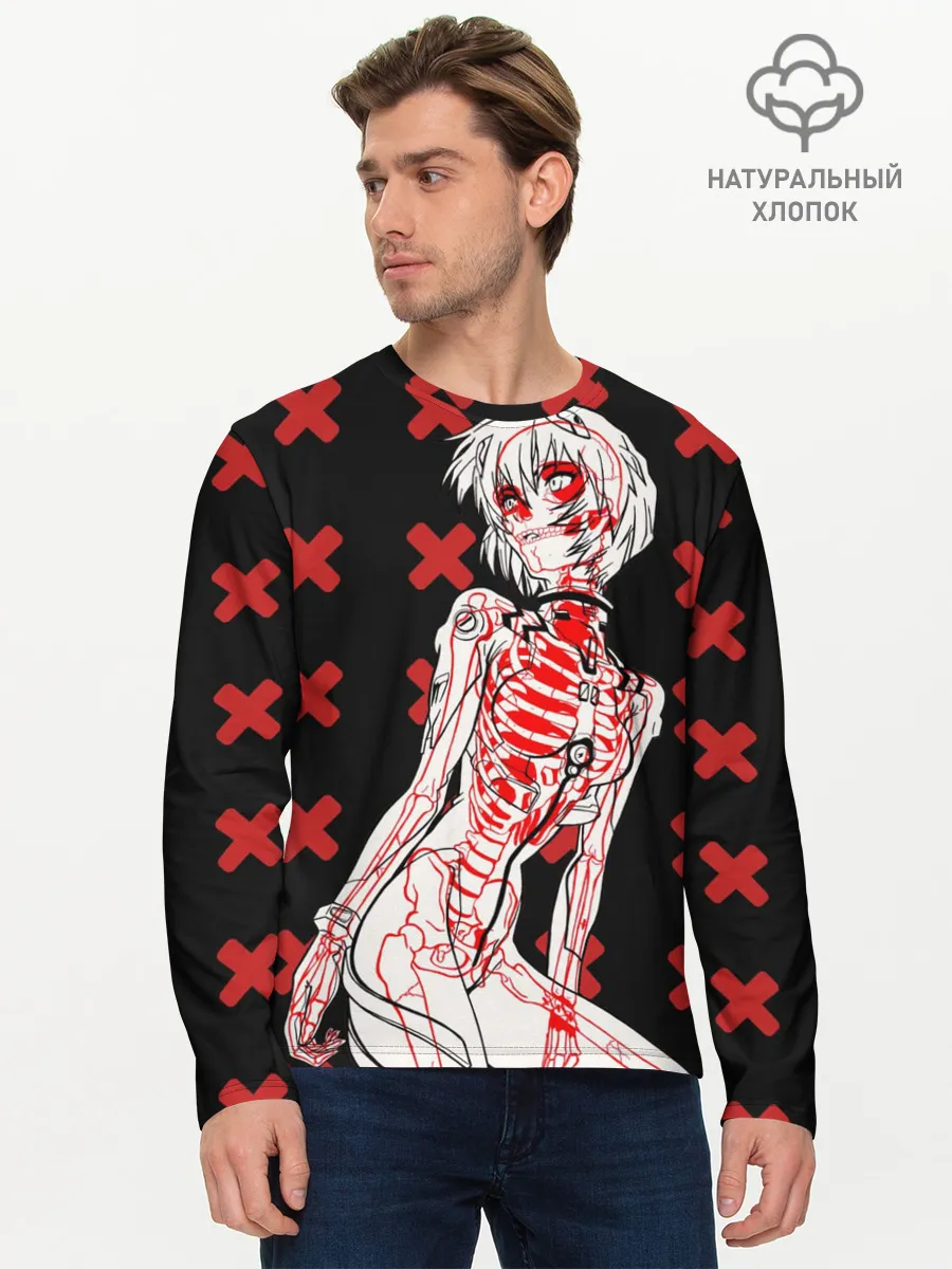 Мужской лонгслив базовый / Ева 00 Аянами Рей в X Ray