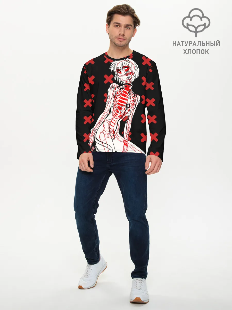 Мужской лонгслив базовый / Ева 00 Аянами Рей в X Ray