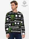 Мужской лонгслив базовый / KAWASAKI X MONSTER ENERGY