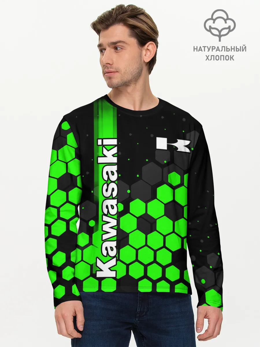 Мужской лонгслив базовый / KAWASAKI / КАВАСАКИ