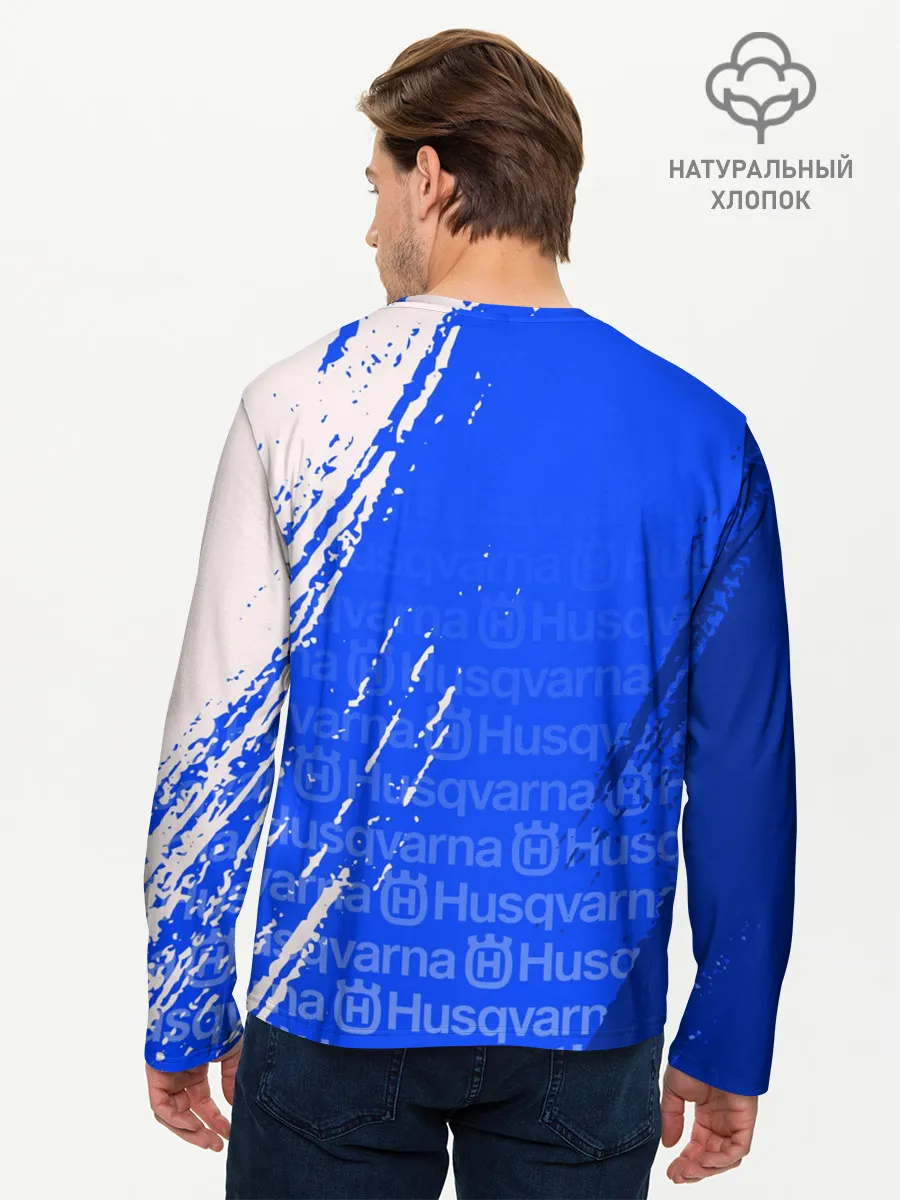 Мужской лонгслив базовый / HUSQVARNA / ХУСКВАРНА / BLUE