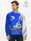 Мужской лонгслив базовый / HUSQVARNA / ХУСКВАРНА / BLUE