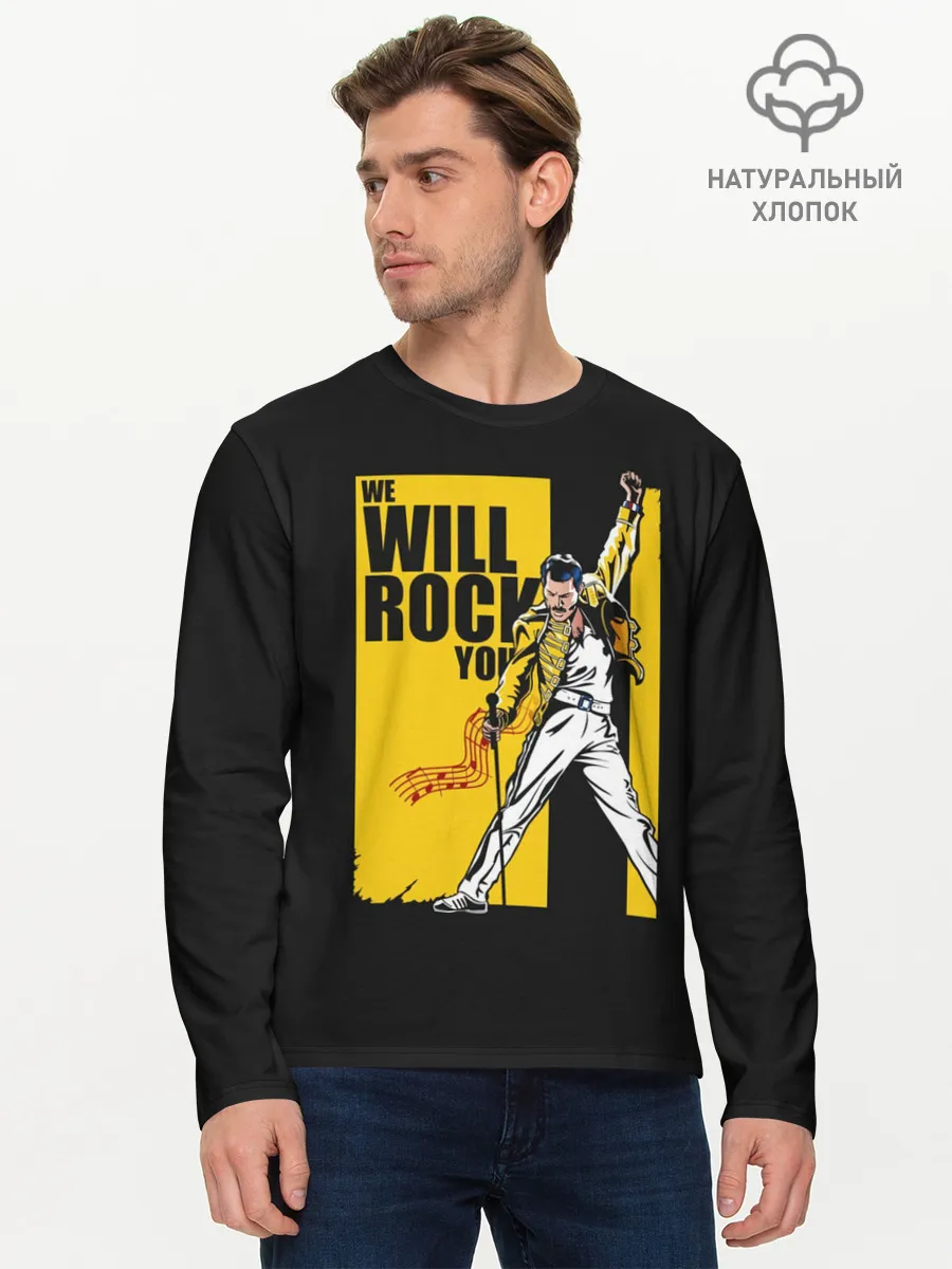 Мужской лонгслив базовый / We will rock you