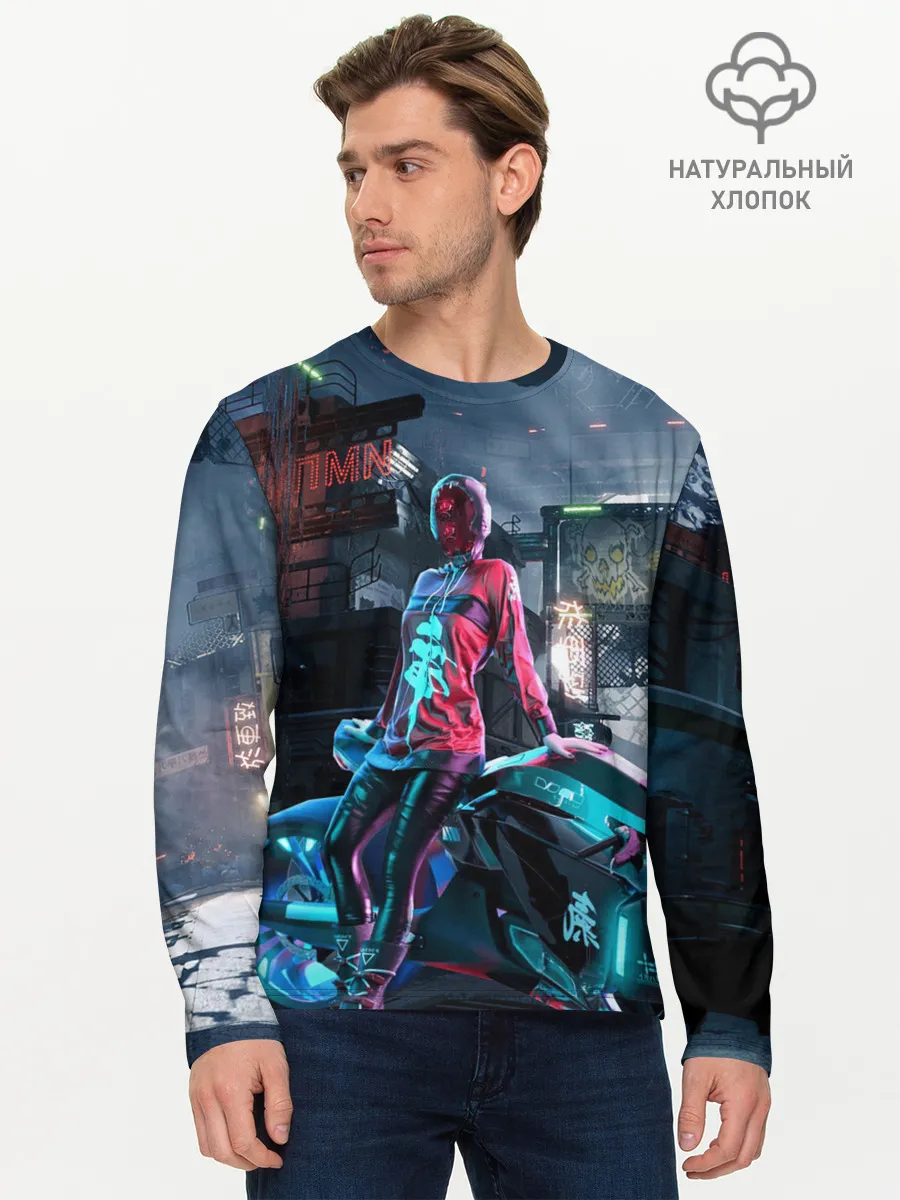 Мужской лонгслив базовый / Cyberpunk