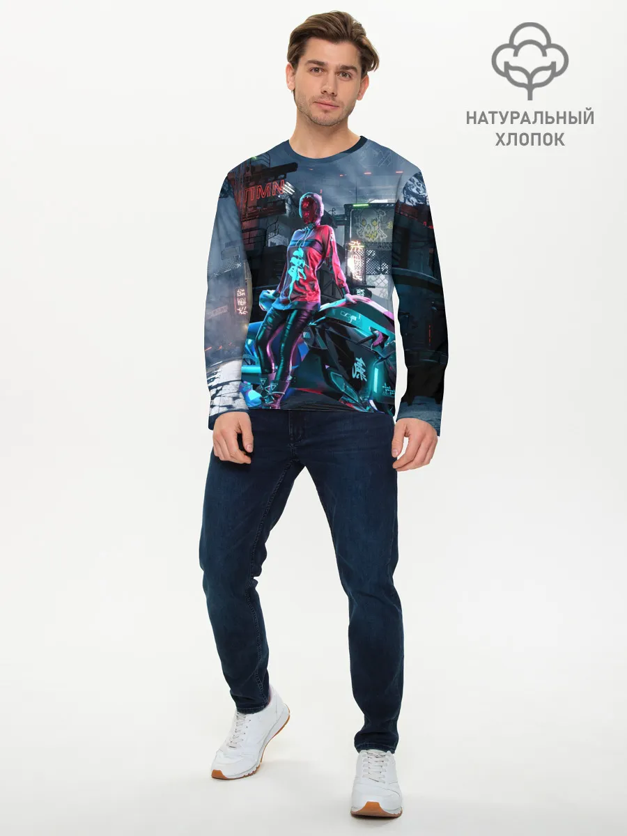 Мужской лонгслив базовый / Cyberpunk