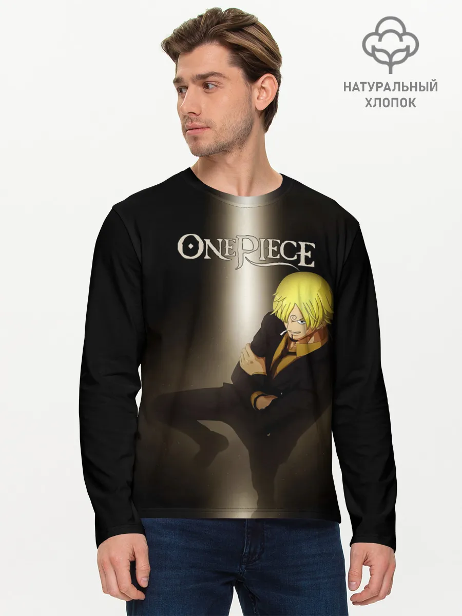 Мужской лонгслив базовый / Винсмок Санджи | One Piece. Большой куш