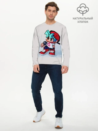 Мужской лонгслив базовый / Бойфренд с микрофоном